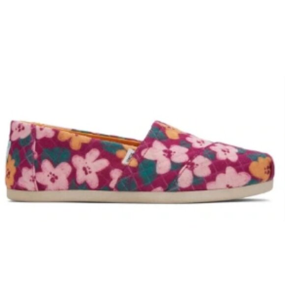 TOMS Alpargata Fuchsia Blooms Quilted Slip On Shoes 10 BNWT 🆕📦⌚🏃🏻💨⚡🚚 - Picture 6 of 15